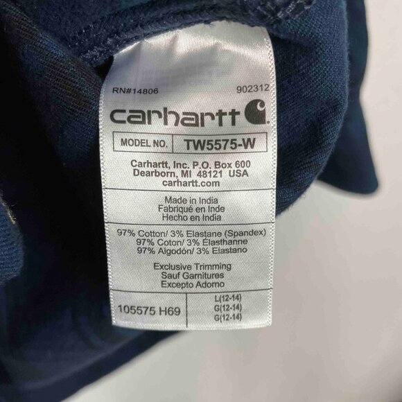 Carhartt Rugged Flex Relaxed Fit Midweight Flannel Long-Sleeve Tunic Womens Sz L - Picture 5 of 10